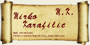 Mirko Karafilić vizit kartica